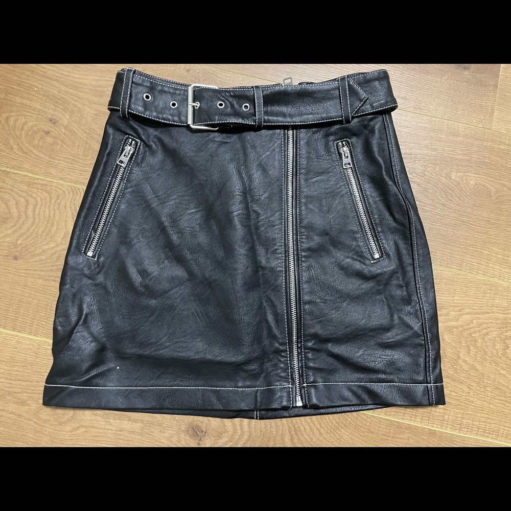 TopShop PU leather Skirt with Belt